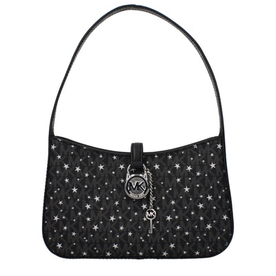 Geantă de mână Michael Kors neagră din material textil