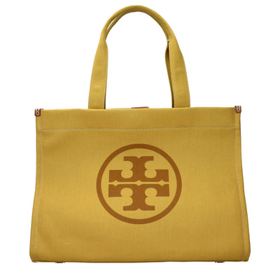 Geantă de umăr Tory Burch din material textil galben