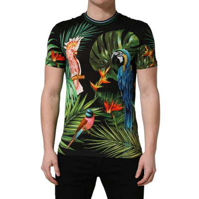 Tricou Dolce & Gabbana din bumbac cu decolteu rotund și imprimeu Black Bird