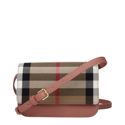 Geantă plic Burberry din stofă bej