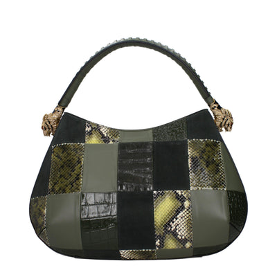 Roberto Cavalli Green Leather Handbag