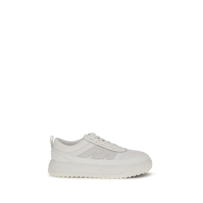 Moncler White Leather Athletic Sneakers