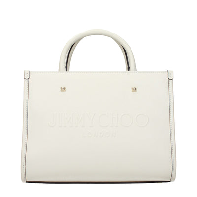 Geantă Jimmy Choo albă din piele Avenue Tote