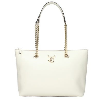 Geantă pe umăr Jimmy Choo albă din piele