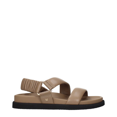 Max Mara Sandale Plate Maro din Piele