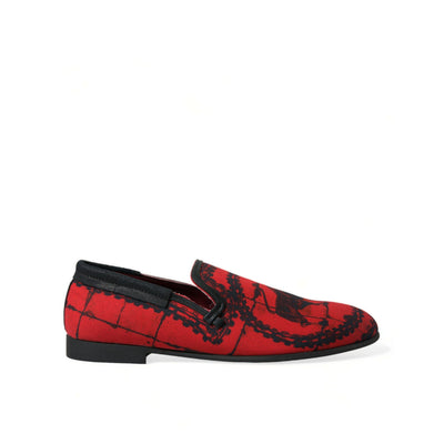 Dolce & Gabbana Red Black Torero Loafers