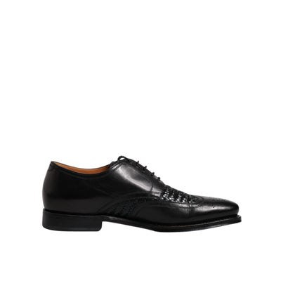 Dolce & Gabbana Black Leather Wingtip Lace-Up Derby Shoes