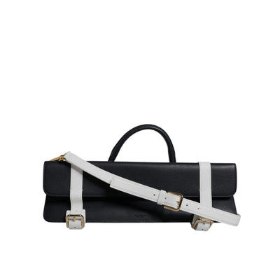 Dolce & Gabbana Blue White Leather Crossbody Bag