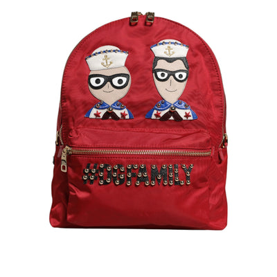 Rucsac Dolce & Gabbana Roșu #DGFAMILY VULCANO cu aplicații