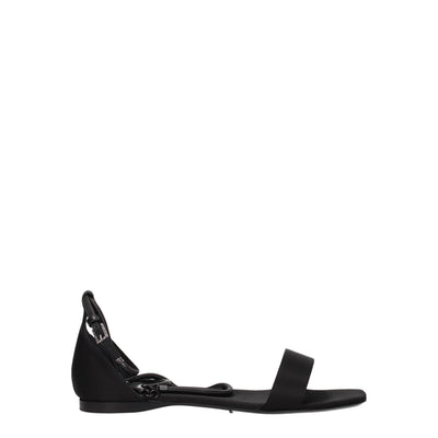 Sandale plate Max Mara din satin negru