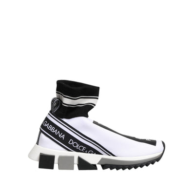 Pantofi sport Dolce & Gabbana Sorrento Socks albi și negri