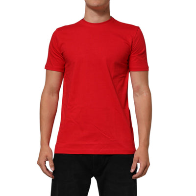Tricou din bumbac cu decolteu la baza gâtului Dolce & Gabbana Red Goodluck 2023