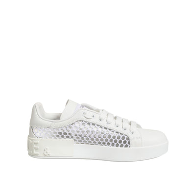 Dolce & Gabbana Adidași Joși cu Inserții din Plasă Albă