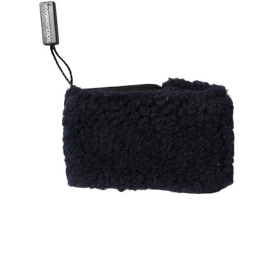 Dolce & Gabbana Black Wool Knitted Sweatbands Wristband