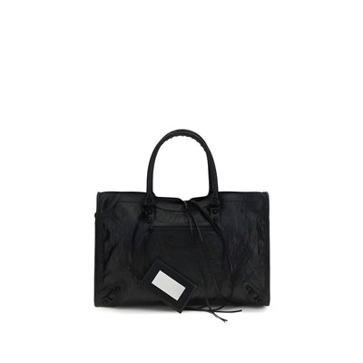 Geantă de umăr Balenciaga neagră din piele de miel Le City