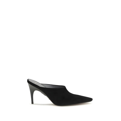 Balenciaga Black Suede Leather Mules