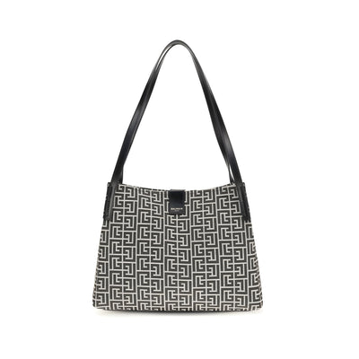 Balmain Black Cotton Shoulder Bag