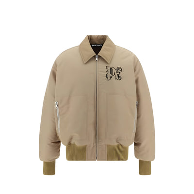 Palm Angels Beige Bomber Jacket
