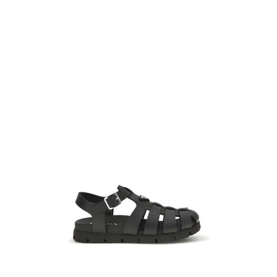 Prada Black Flat Sandals