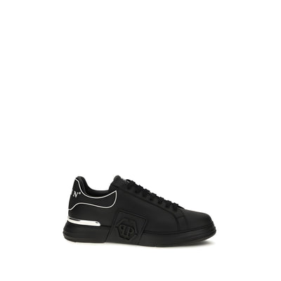 Sneakerși negri jos Philipp Plein