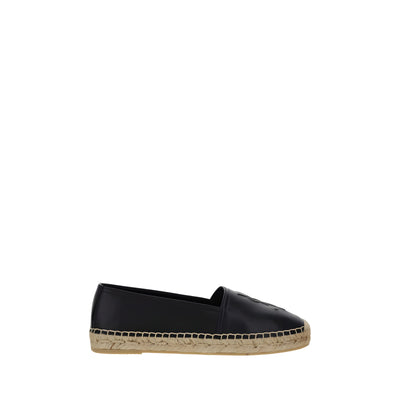 Espadrile din piele neagră Saint Laurent