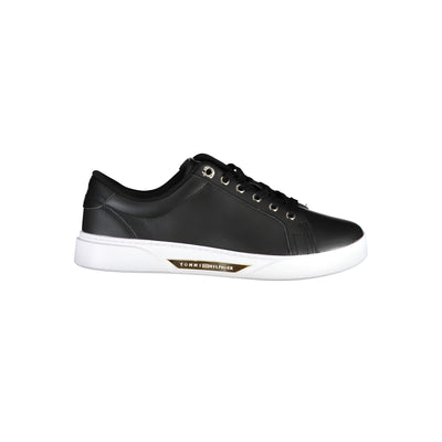 Tommy Hilfiger Black Leather Sneakers