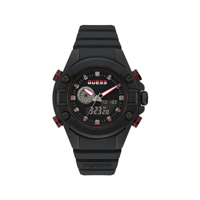Ceas sport Guess, din rășină neagră