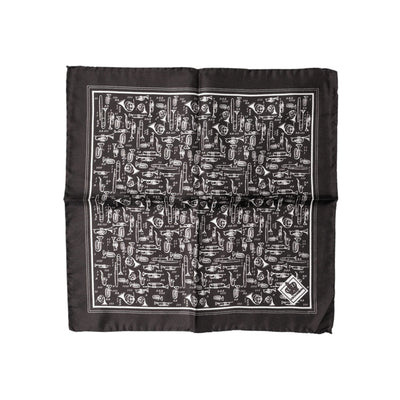 Dolce & Gabbana Brown Jazz Club Square Handkerchief 32cm x 31cm Scarf