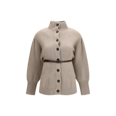 Brunello Cucinelli Cardigan Bej din Lână