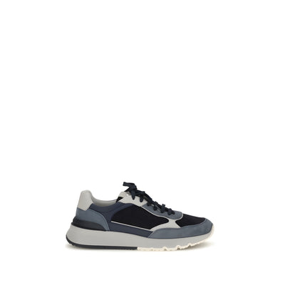 Sneakers atletici Brunello Cucinelli albaștri din piele