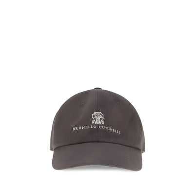Șapcă Brunello Cucinelli maro din bumbac
