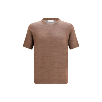 Tricou maro din in Brunello Cucinelli
