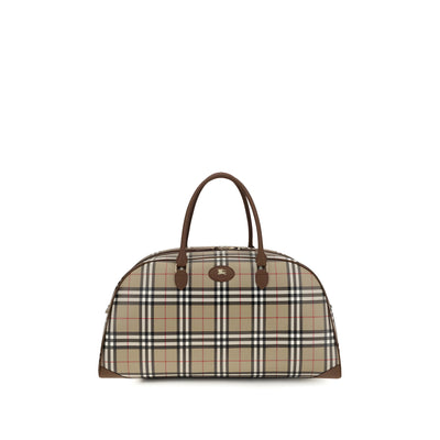 Geantă de voiaj Burberry bej din bumbac