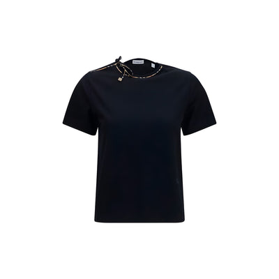 Tricou negru de bumbac Burberry