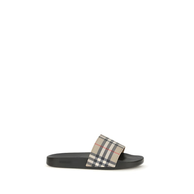Papuci Burberry negri din cauciuc