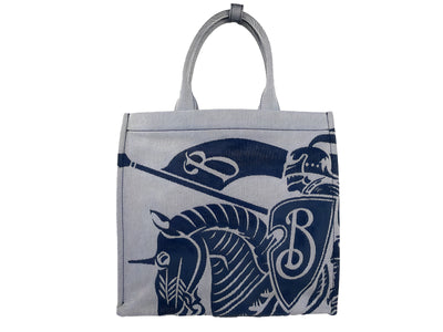 Geantă tote Burberry Navy EKD din pânză cu borsetă pentru monede