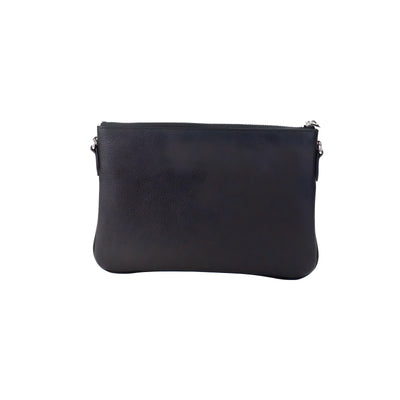 Geantă crossbody tip borsetă Burberry Peyton Monogram, din piele neagră