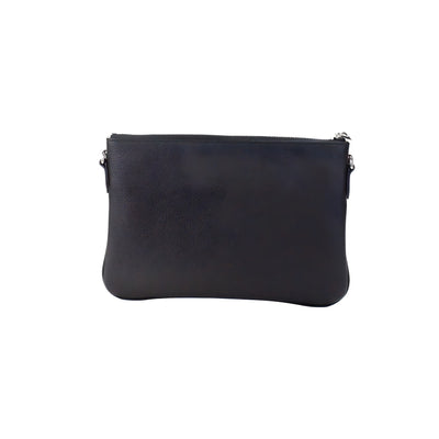 Geantă crossbody tip borsetă Burberry Peyton Monogram, din piele neagră