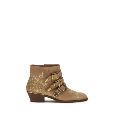 Ghete scurte Chloé din piele de vițel bej