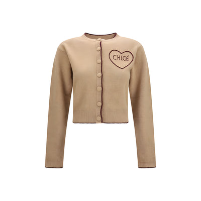 Cardigan Chloé bej din lână