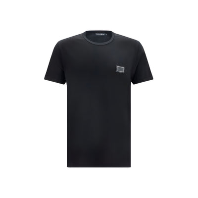 Tricou negru din bumbac Dolce & Gabbana