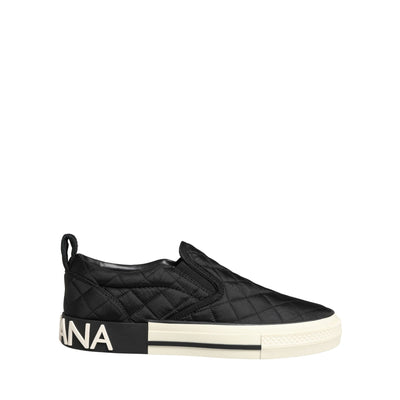 Adidași slip-on de la Dolce & Gabbana negri matlasați, decupați sub gleznă