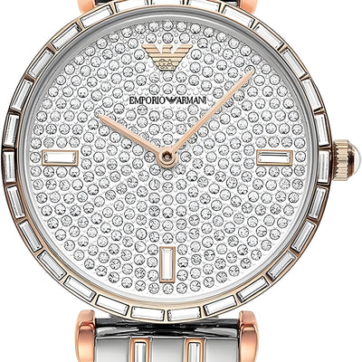 Ceas Emporio Armani Quartz cu brățară din oțel argintiu