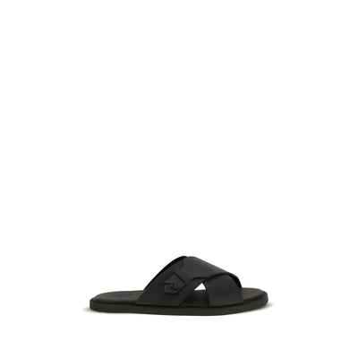 Fendi Black Slide Sandals