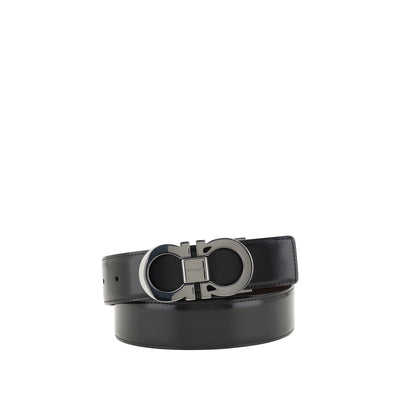 Ferragamo Black Calf Leather Belt