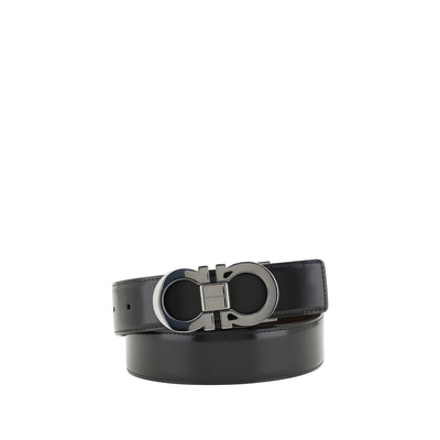 Centură Ferragamo din piele de vițel neagră