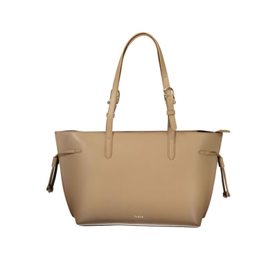 Geantă Furla maro din piele netedă
