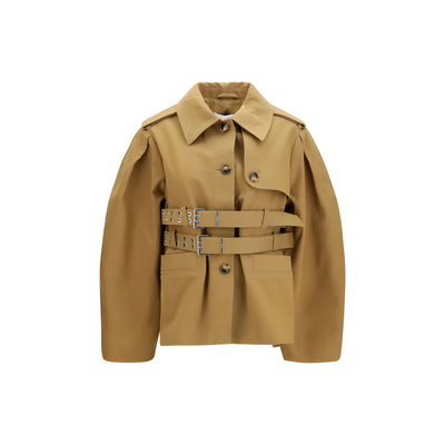 Ganni Beige Cotton Full-Length Jacket