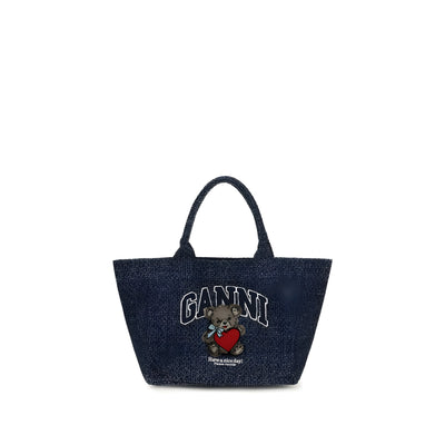 Ganni Blue Cotton Shoulder Bag
