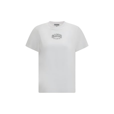 Tricou Ganni alb din bumbac